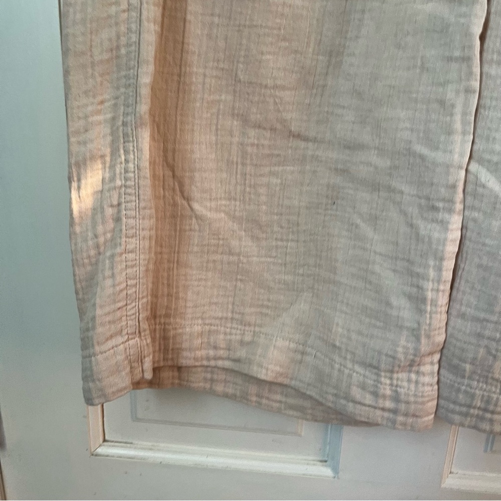 Gap Crinkle Gauze Wide Leg Pants 100% Cotton Small Tan Lightweight Lagenlook - Picture 7 of 11